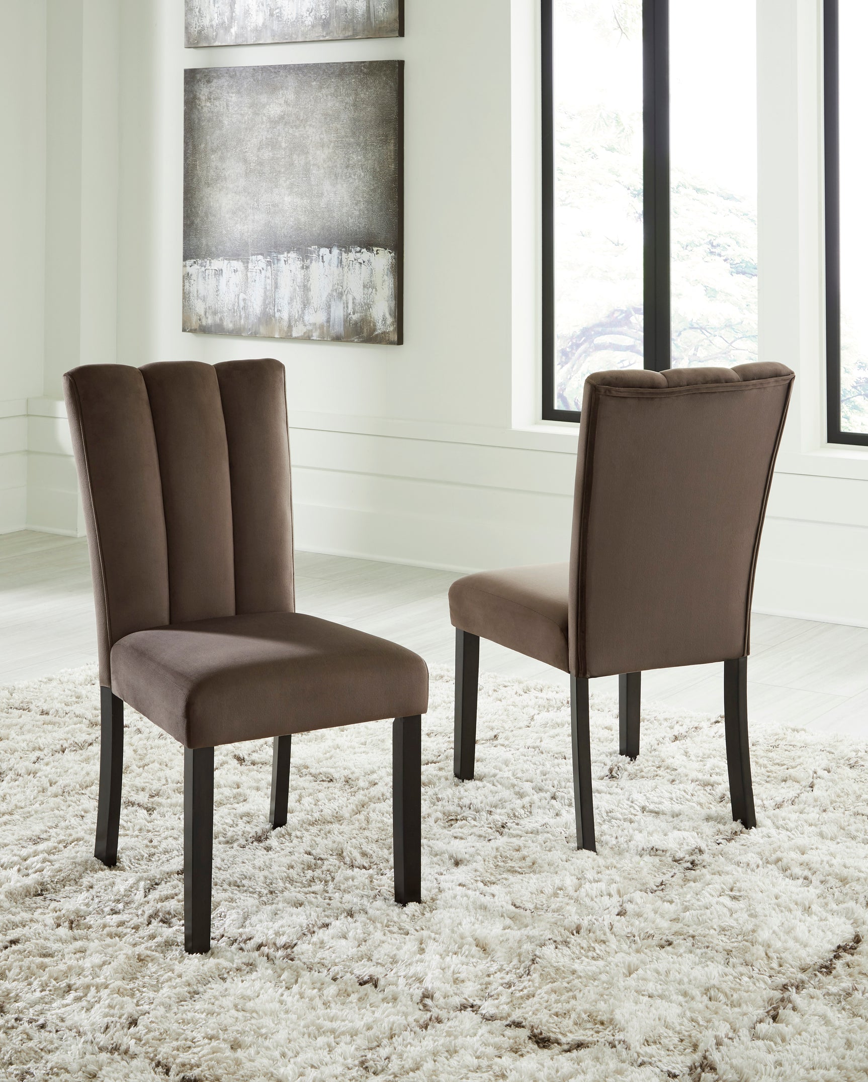 Jeshina Mocha/Dark Brown/Beige Dining Table and 4 Chairs - Ornate Home