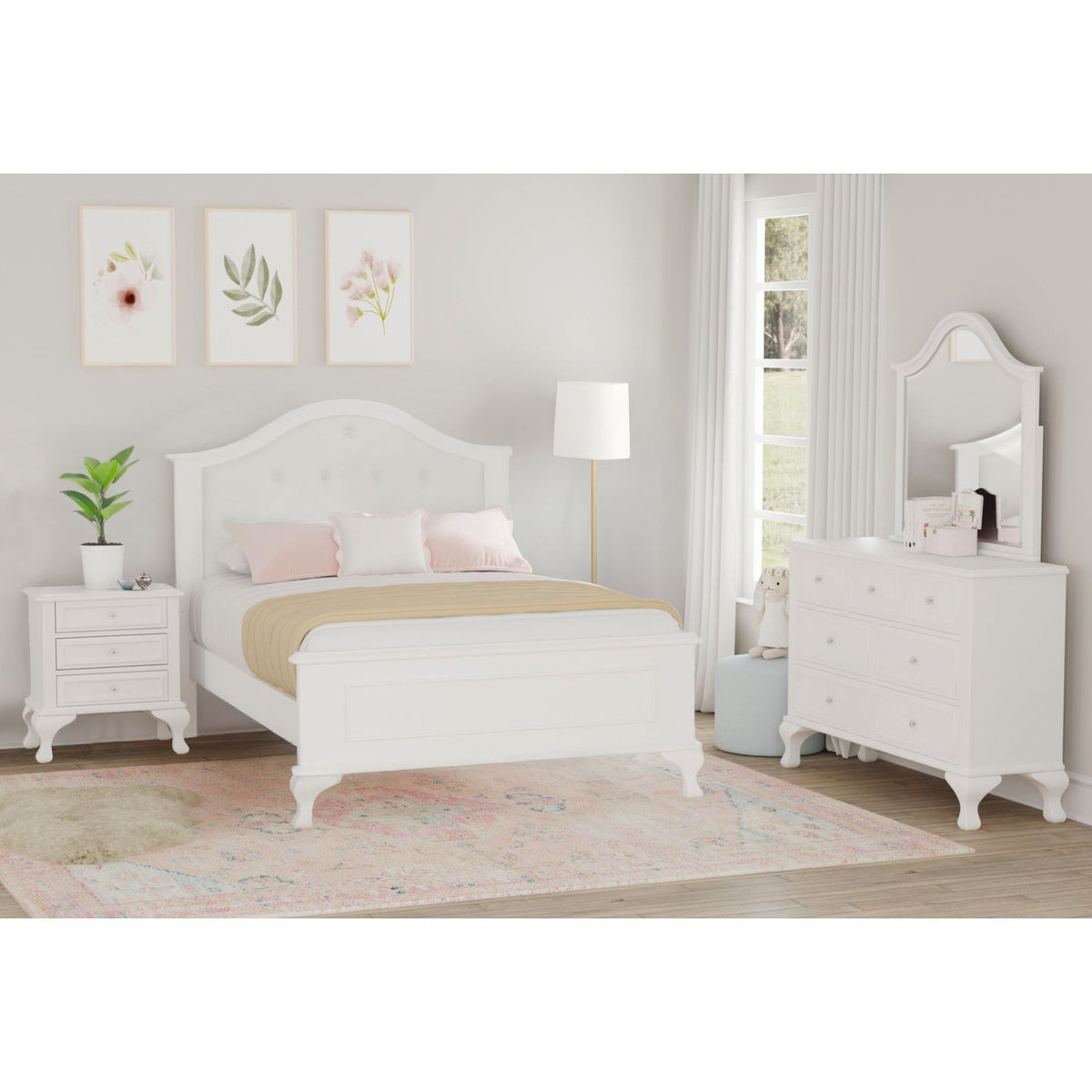 Jesse White 4-Piece Full Panel Bedroom Set - Ornate Home