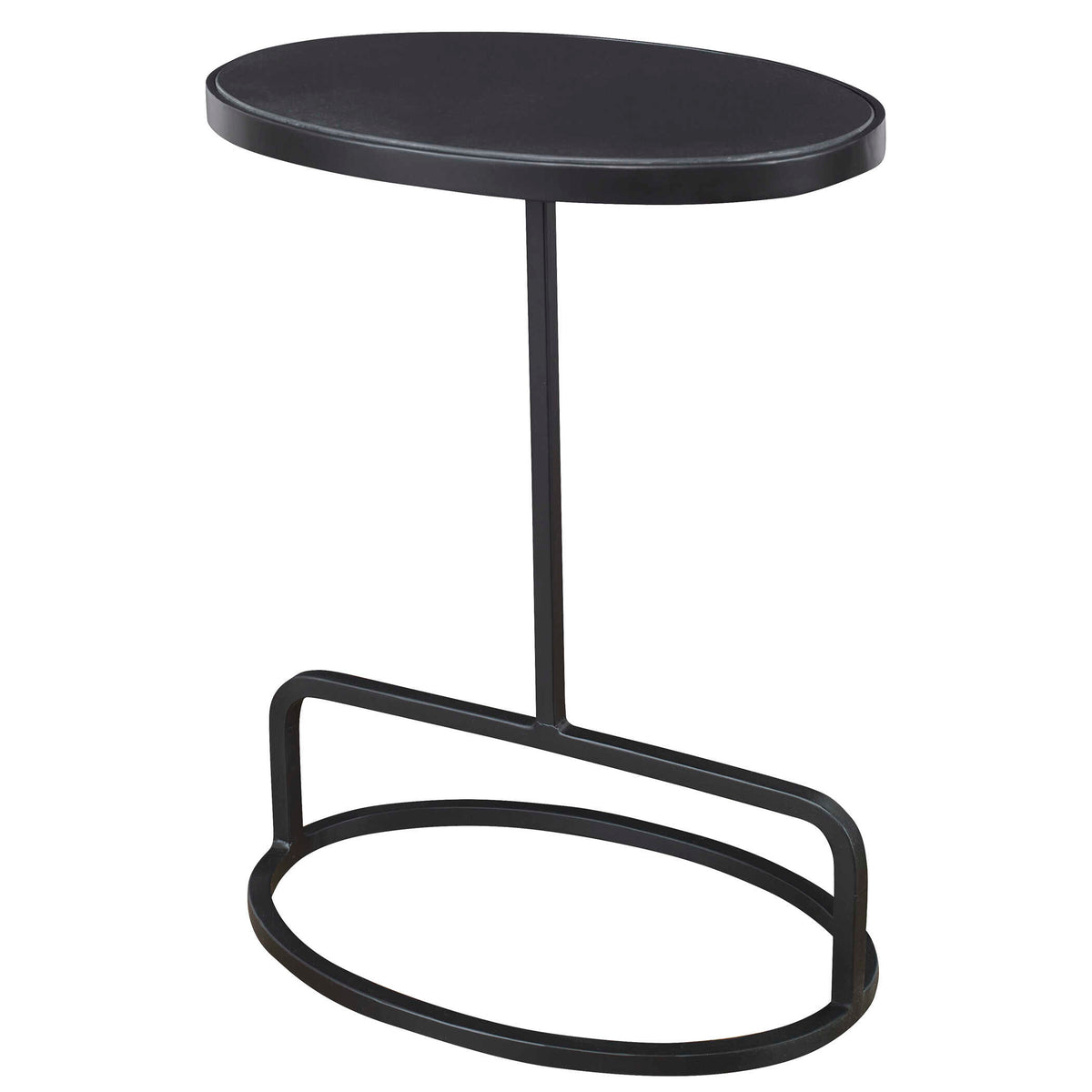 Jessenia Black Marble Accent Table - Ornate Home