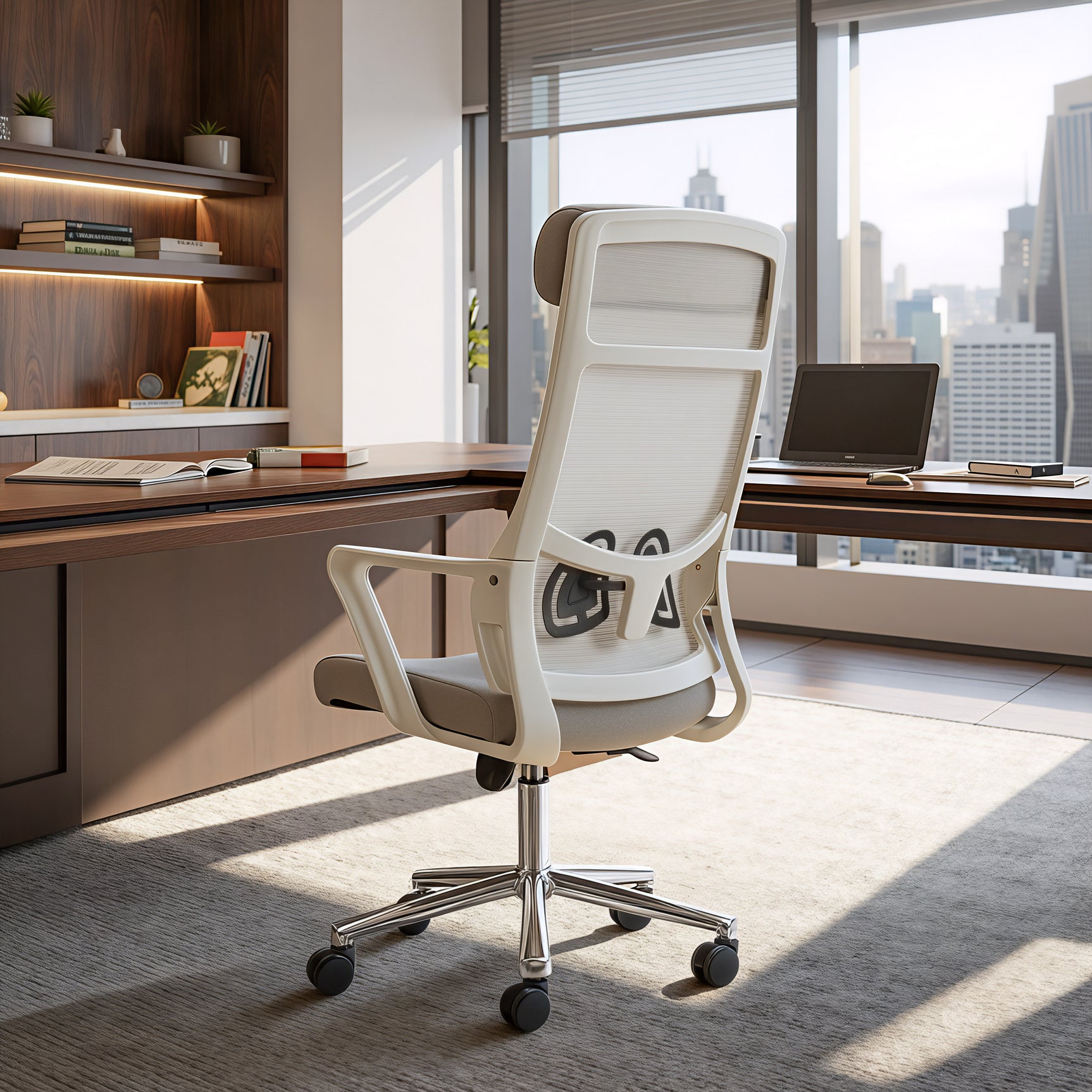 Jett Light Gray High Back Office Chair - Ornate Home