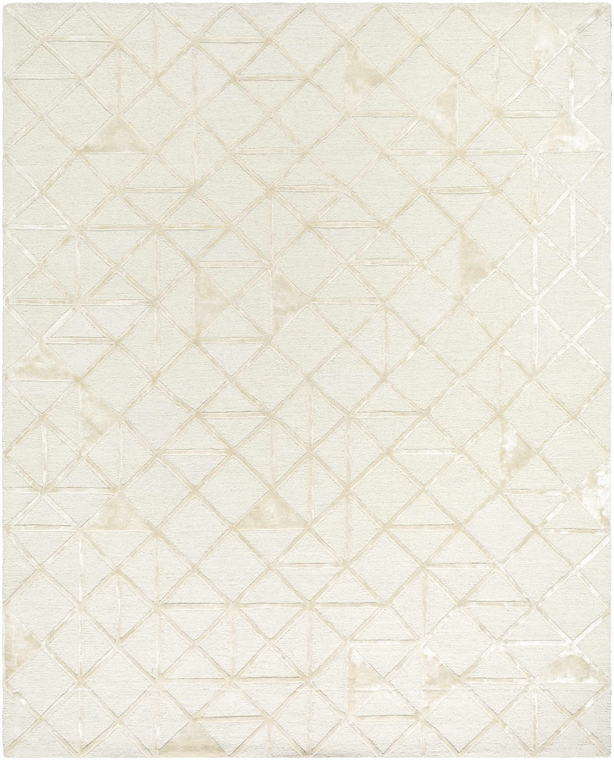 Jevau Beige Geometric Hand Tufted Wool Area Rug - Clearance - Ornate Home