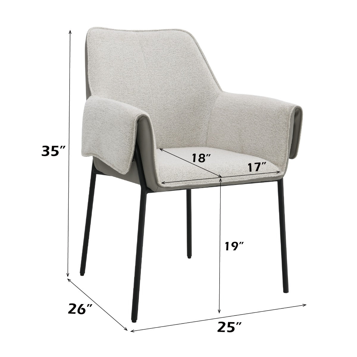 Jirina Beige Arm Chair (Set of 2) - Ornate Home
