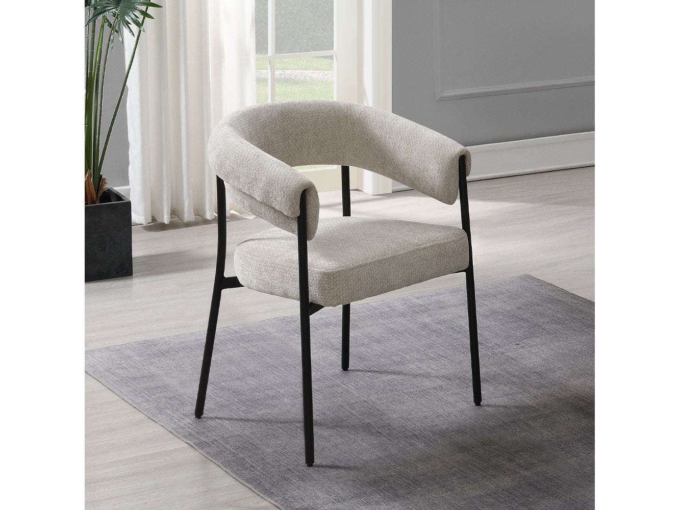 Jirina Beige/Black Arm Chair (Set of 2) - Ornate Home