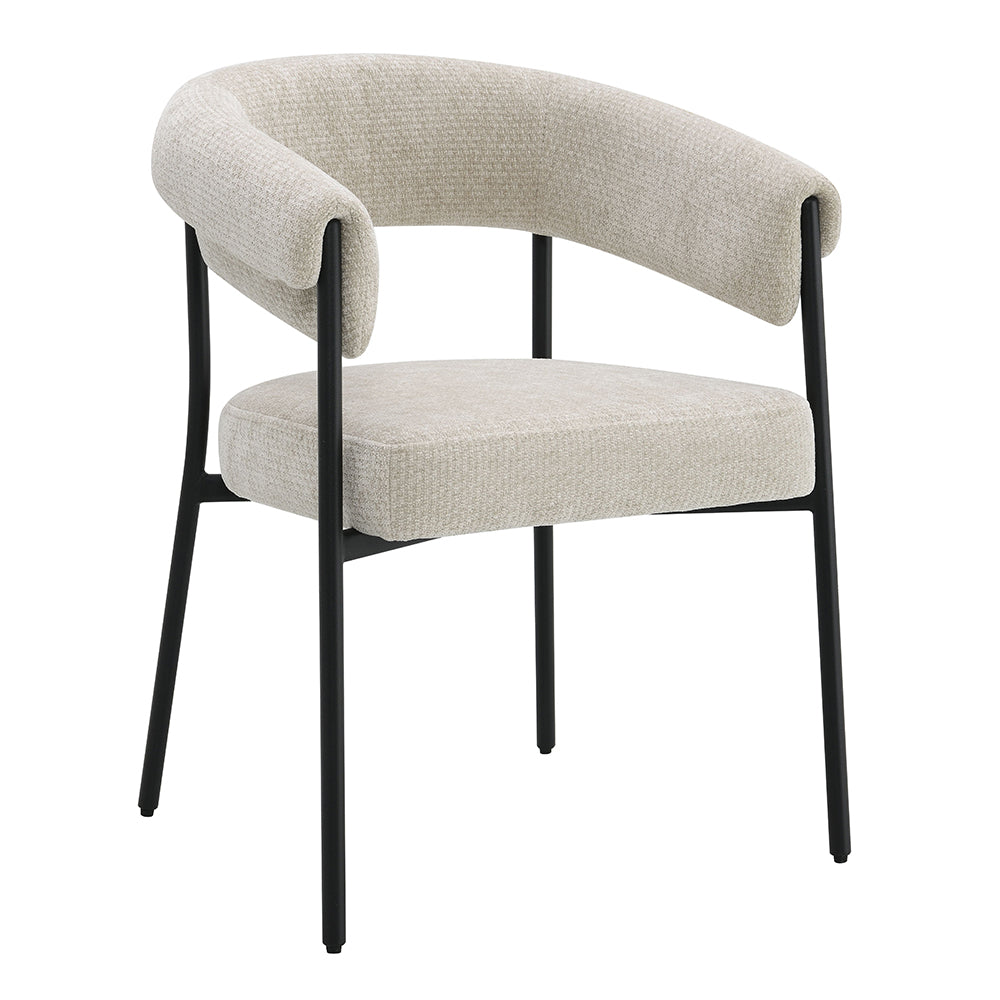 Jirina Beige/Black Arm Chair (Set of 2) - Ornate Home