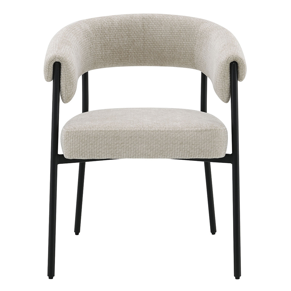 Jirina Beige/Black Arm Chair (Set of 2) - Ornate Home