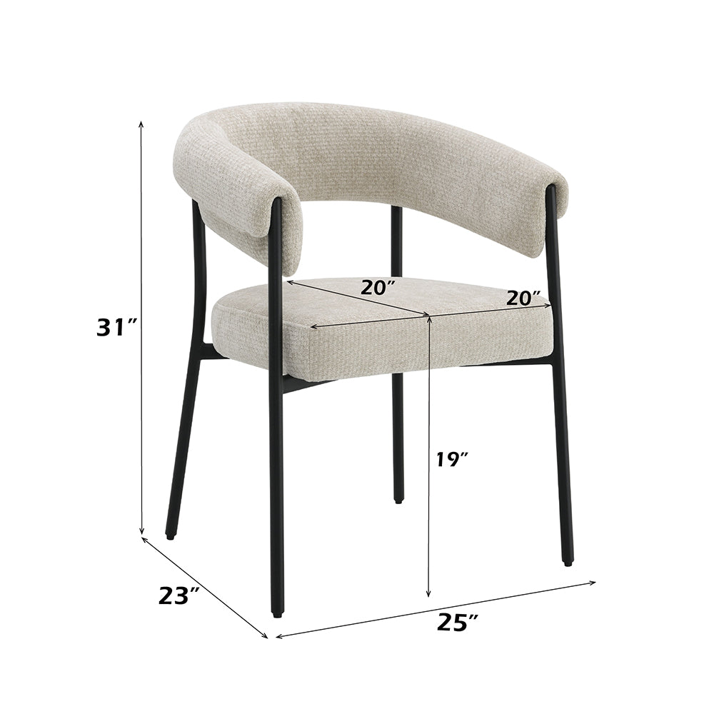 Jirina Beige/Black Arm Chair (Set of 2) - Ornate Home
