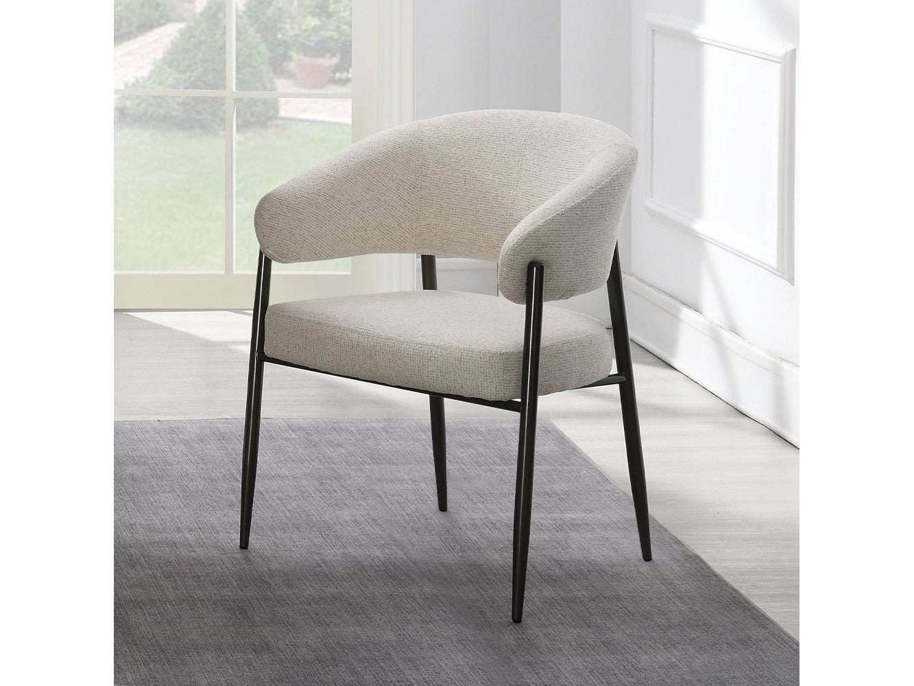 Jirina Beige/Black Arm Chair (Set of 2) - Ornate Home