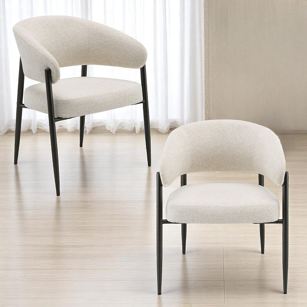Jirina Beige/Black Arm Chair (Set of 2) - Ornate Home