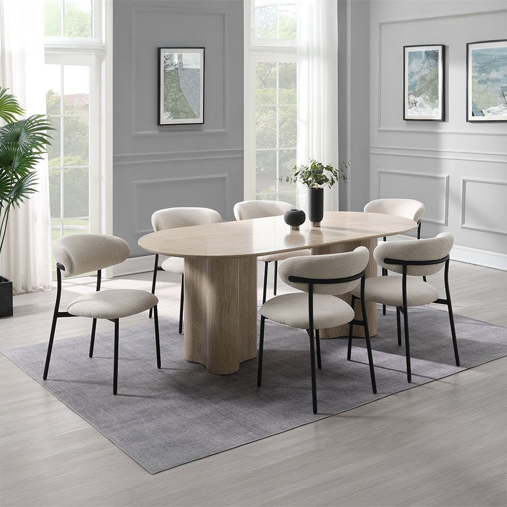 Jirina Travertine Dining Table - Ornate Home