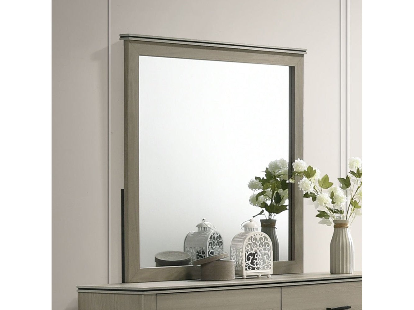 Joanna Weathered Gray Mirror - Ornate Home