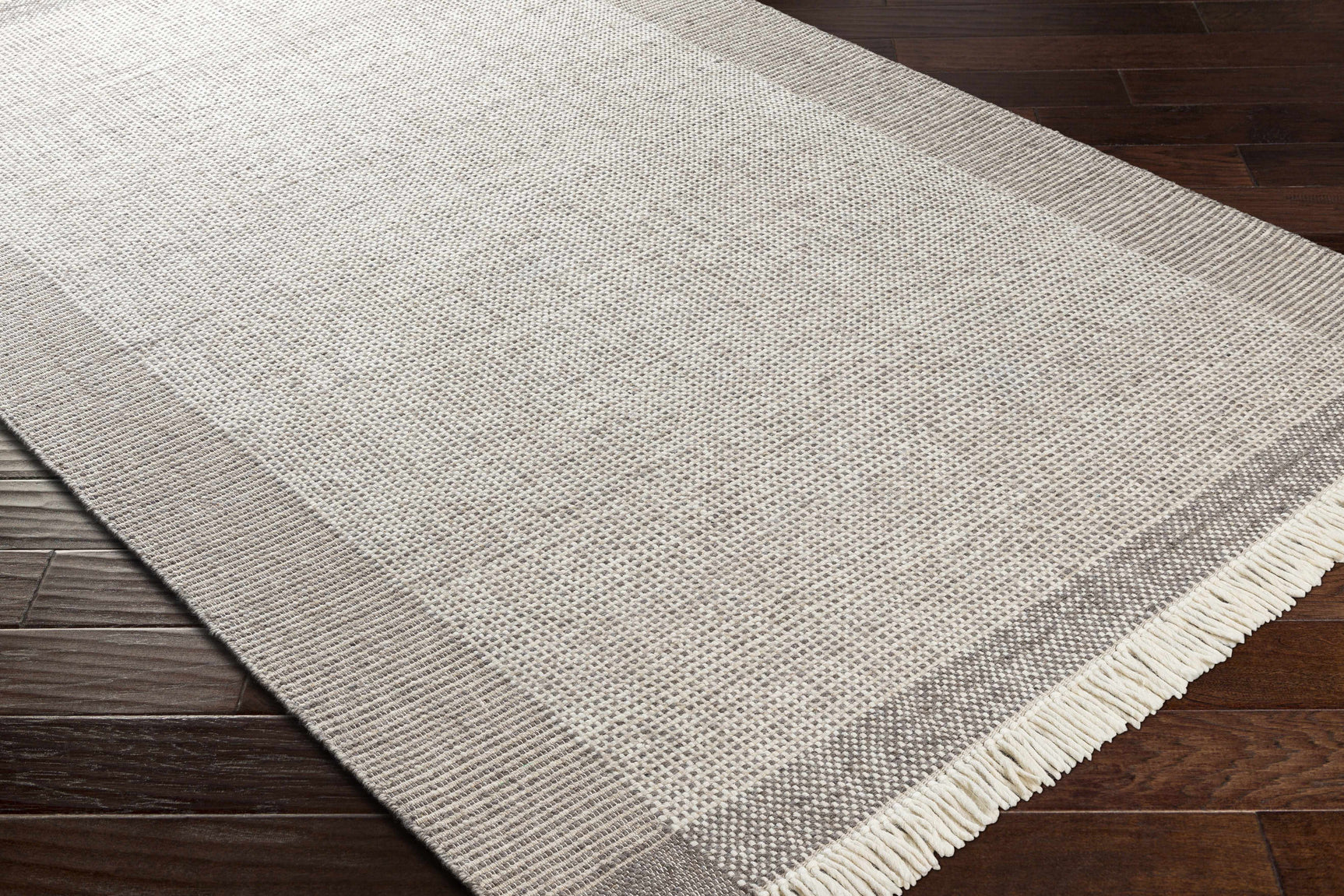 Joelle Beige Grid Wool Rug - Ornate Home