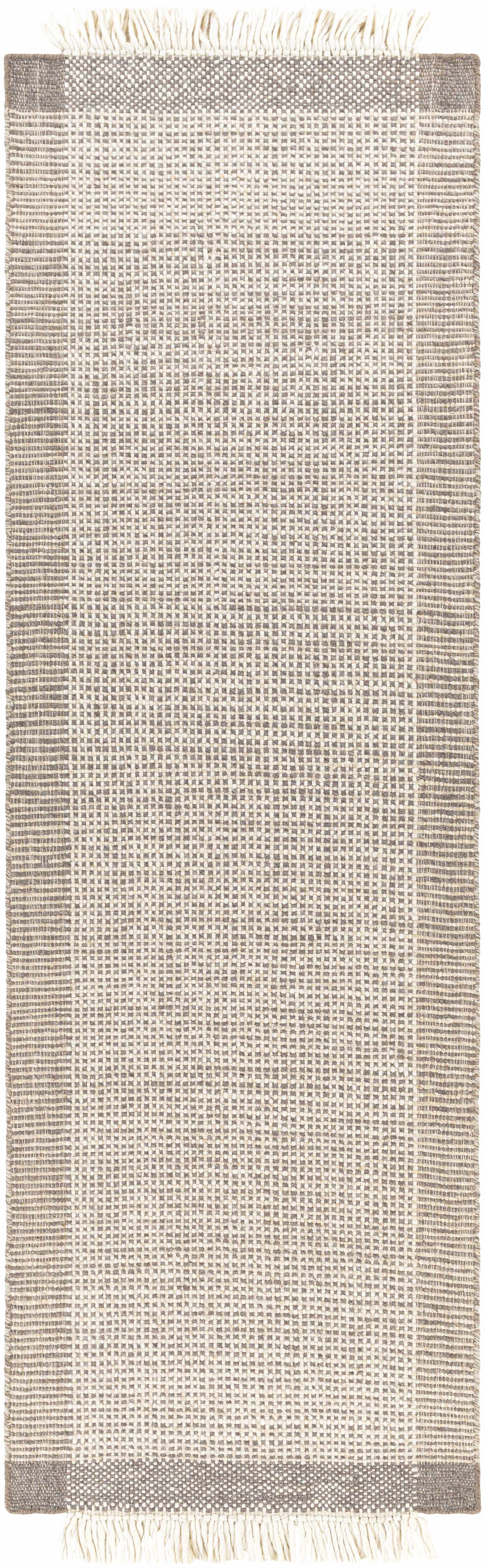 Joelle Beige Grid Wool Rug - Ornate Home