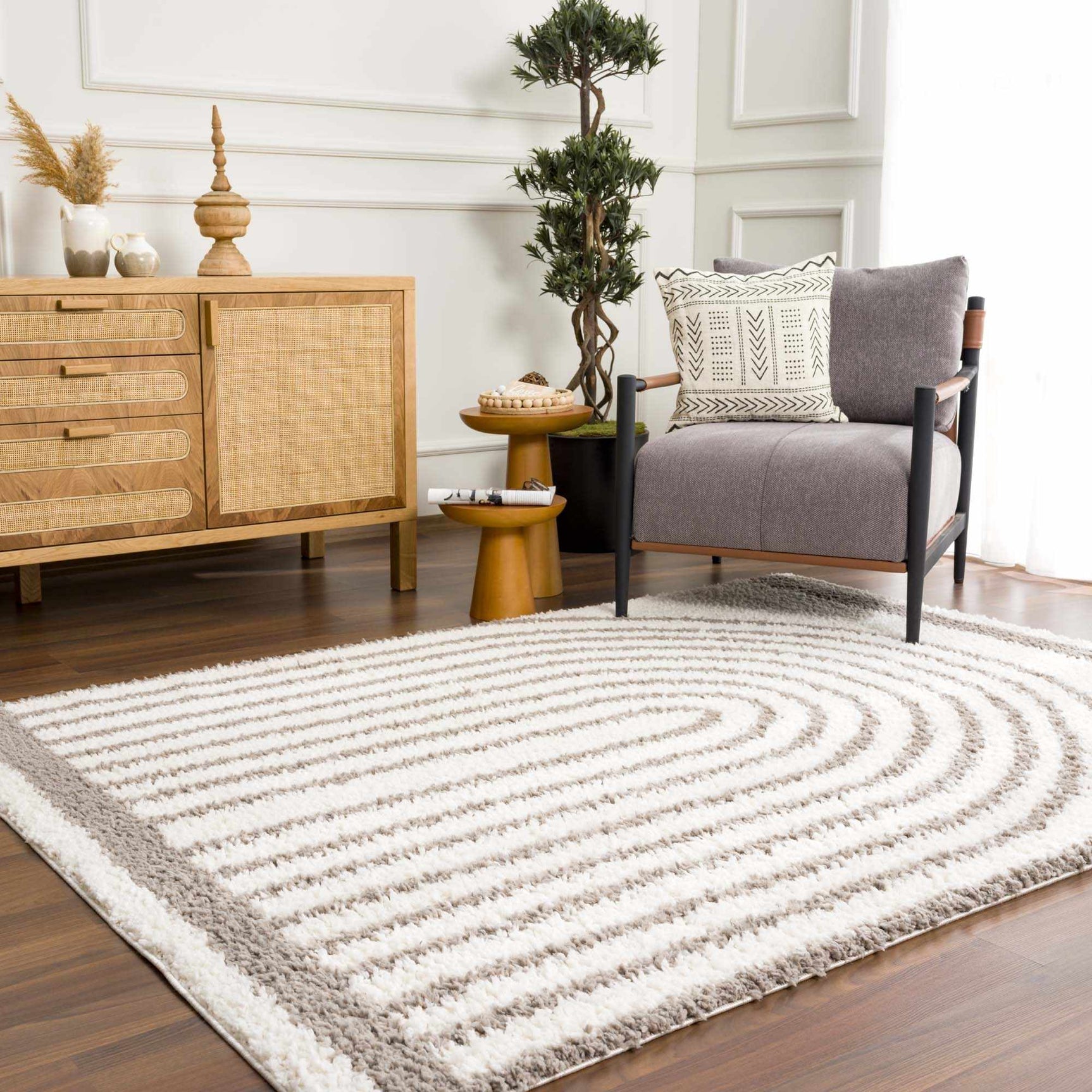 Jola Taupe Area Rug - Ornate Home
