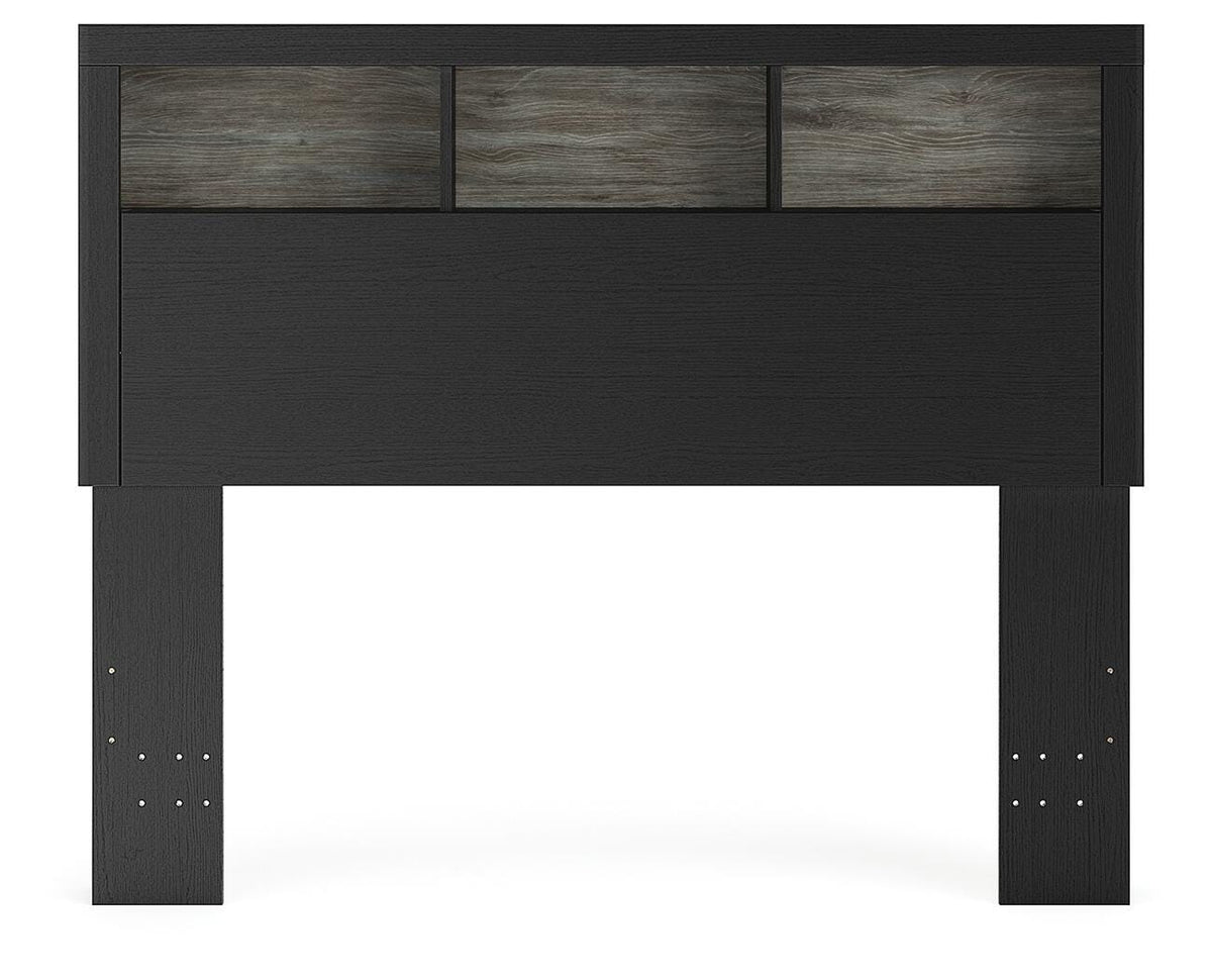 Jonnifer Black/Gray Full Bookcase Headboard (Online Special Price) - Ornate Home