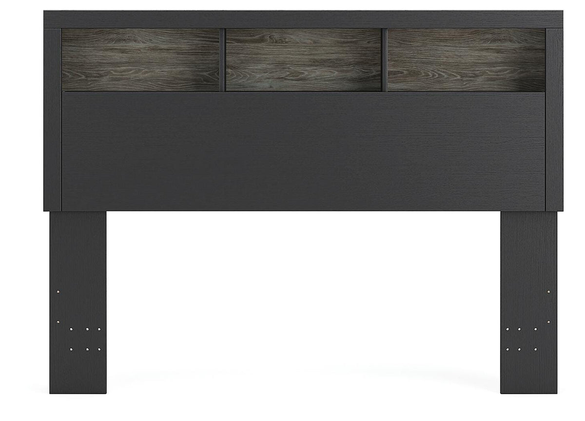 Jonnifer Black/Gray Queen Bookcase Headboard - Ornate Home