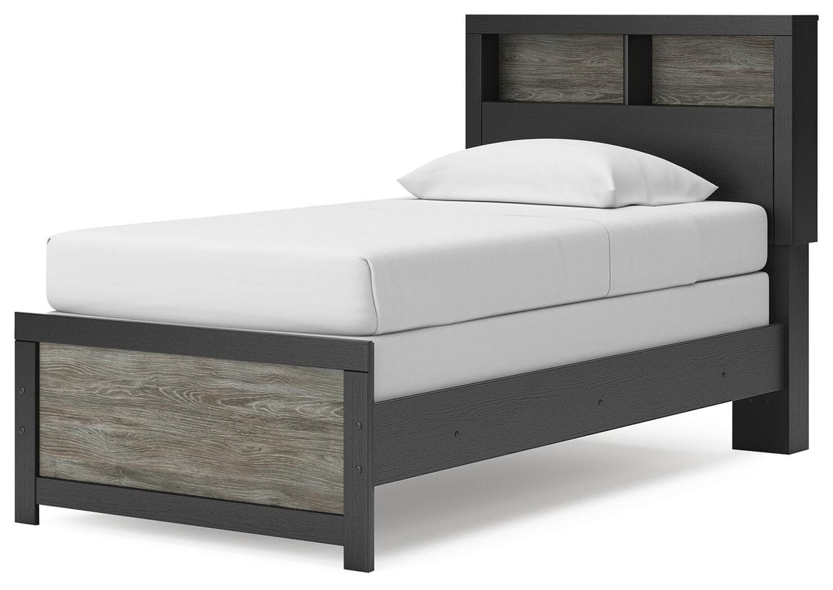 Jonnifer Black/Gray Twin Bookcase Bed - Ornate Home