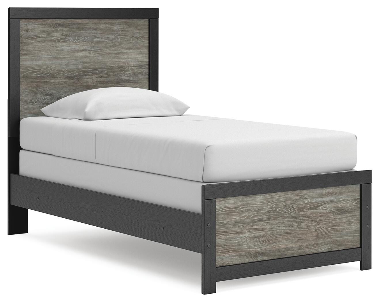 Jonnifer Black/Gray Twin Panel Bed (Online Special Price) - Ornate Home