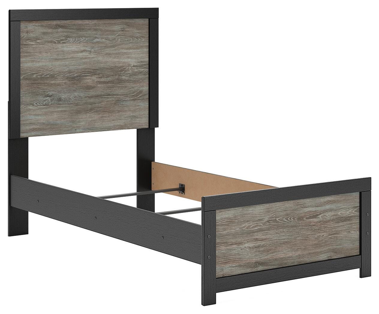 Jonnifer Black/Gray Twin Panel Bed (Online Special Price) - Ornate Home