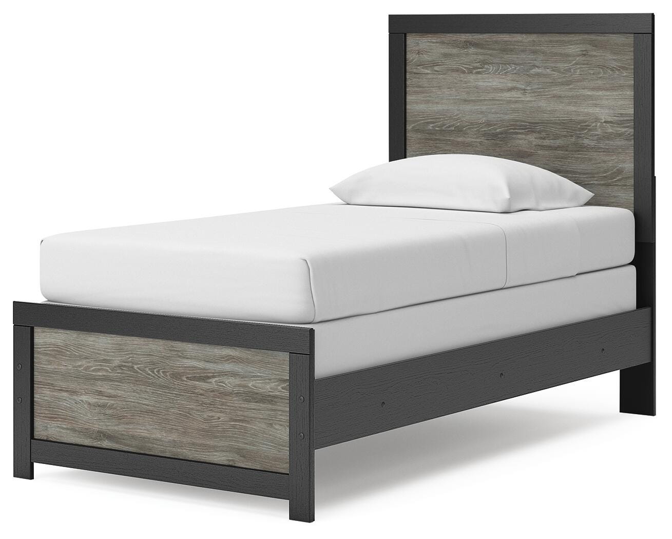 Jonnifer Black/Gray Twin Panel Bed (Online Special Price) - Ornate Home
