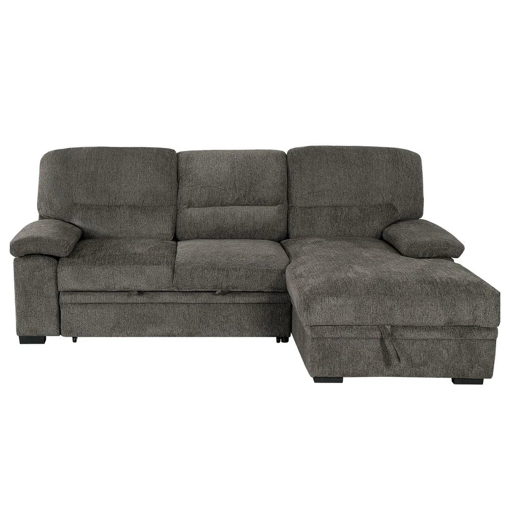 Jordan Charcoal 2pc L Shaped Sectional Sleeper w/ Storage - Ornate Home