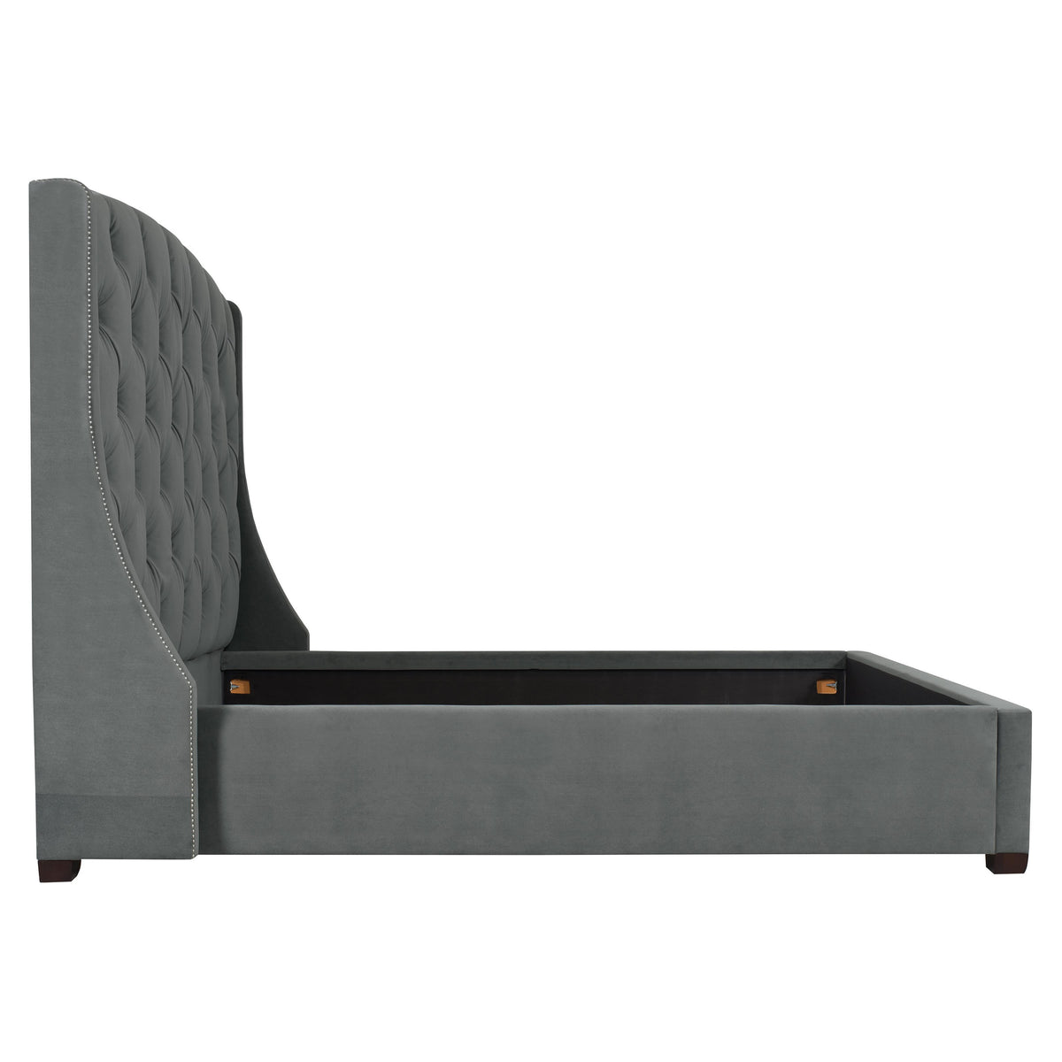Jordan Gray King Shelter Bed Extended (64" H) - Ornate Home