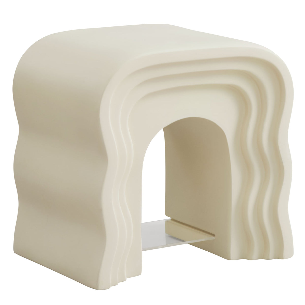 Jorin Ivory Squiggle Side Table - Ornate Home