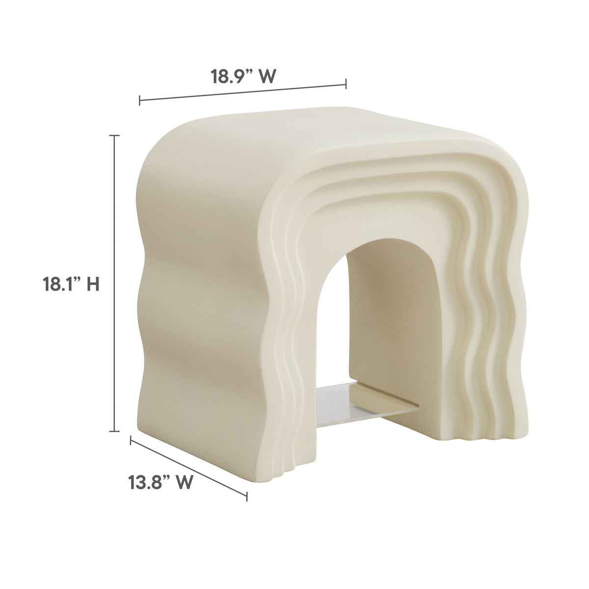 Jorin Ivory Squiggle Side Table - Ornate Home