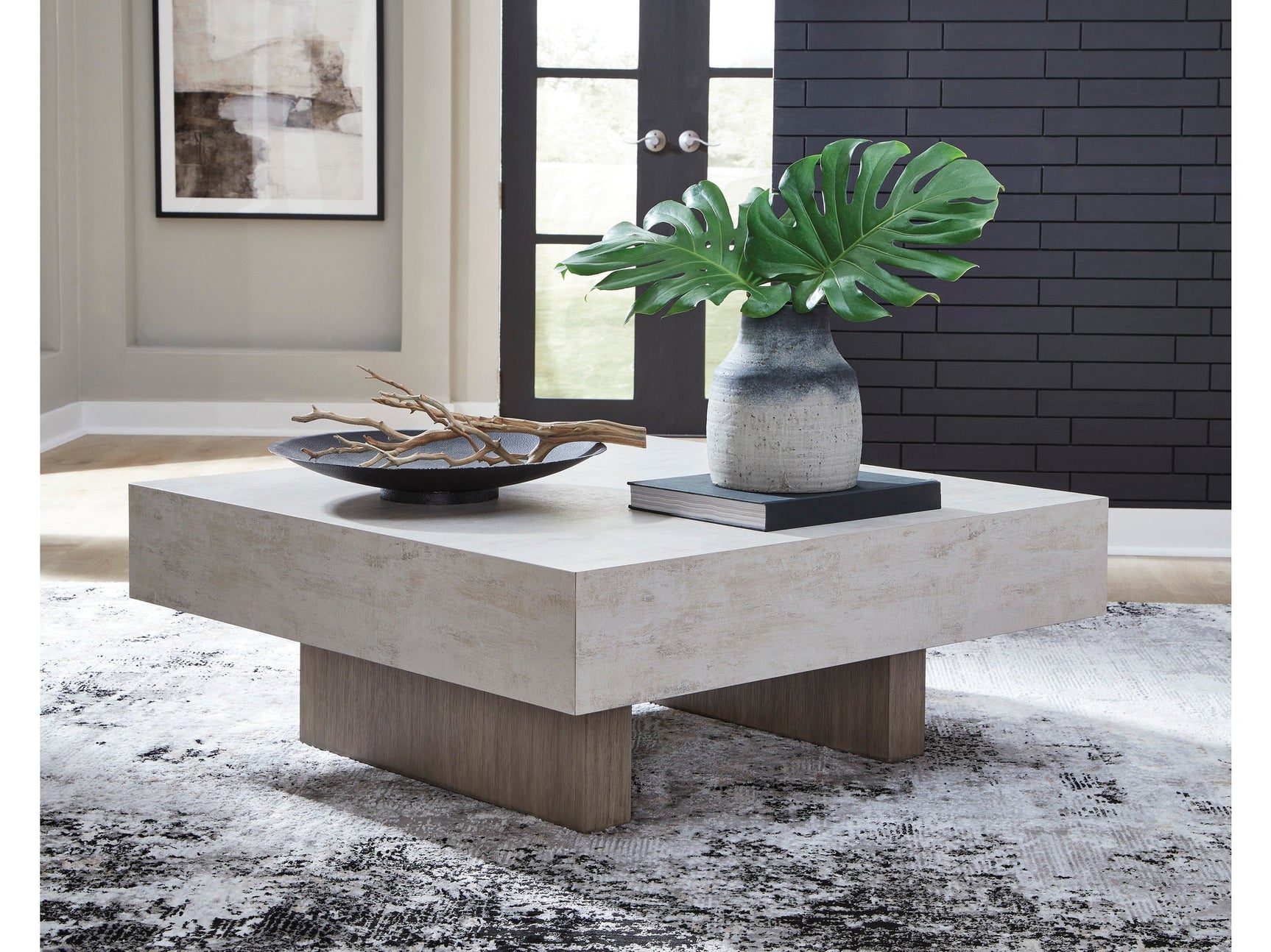 Jorlaina Light Grayish Brown Square Cocktail Table (Online Special Price) - Ornate Home