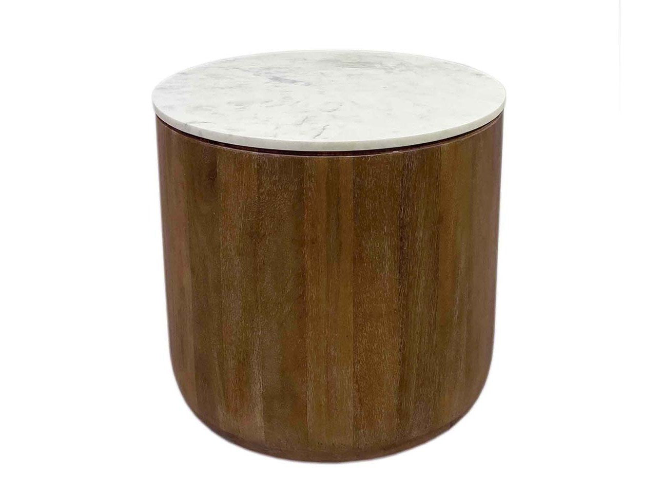 Josie Pottery Brown/Marble Round End Table - Ornate Home