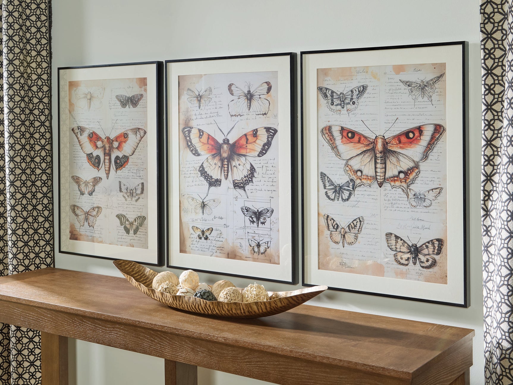 Jossletts Orange/Black/Ivory Wall Art Set (Set of 3) (Online Special Price) - Ornate Home