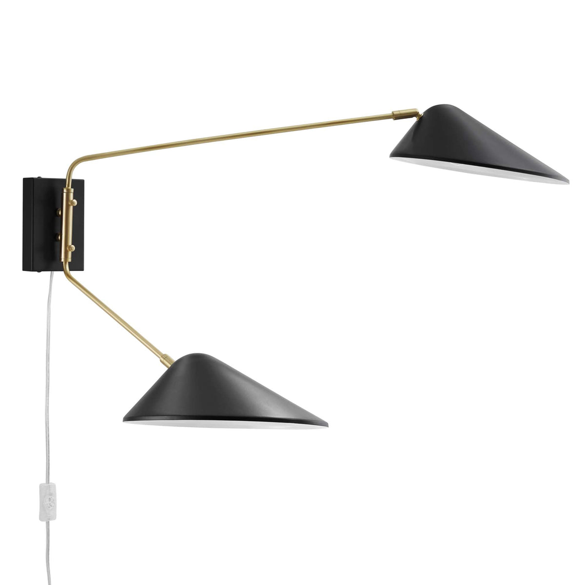 Journey Black 2-Light Swing Arm Wall Sconce - Ornate Home