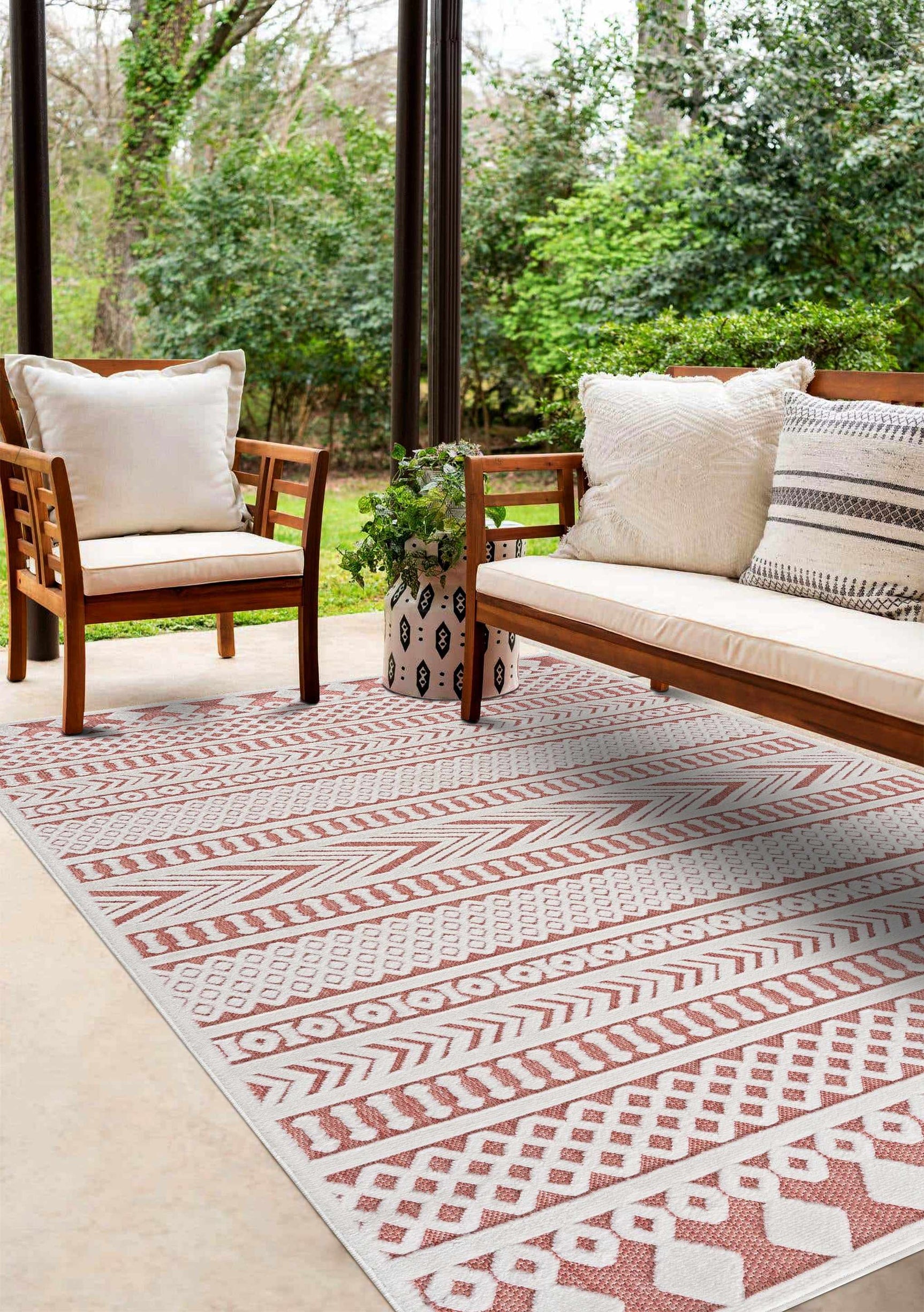 Jove Orange Outdoor Rug - Clearance - Ornate Home