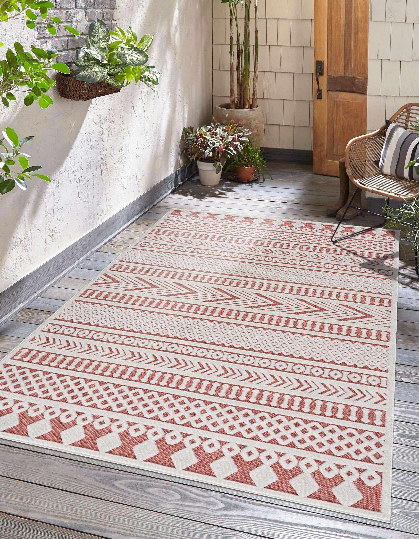 Jove Orange Outdoor Rug - Clearance - Ornate Home