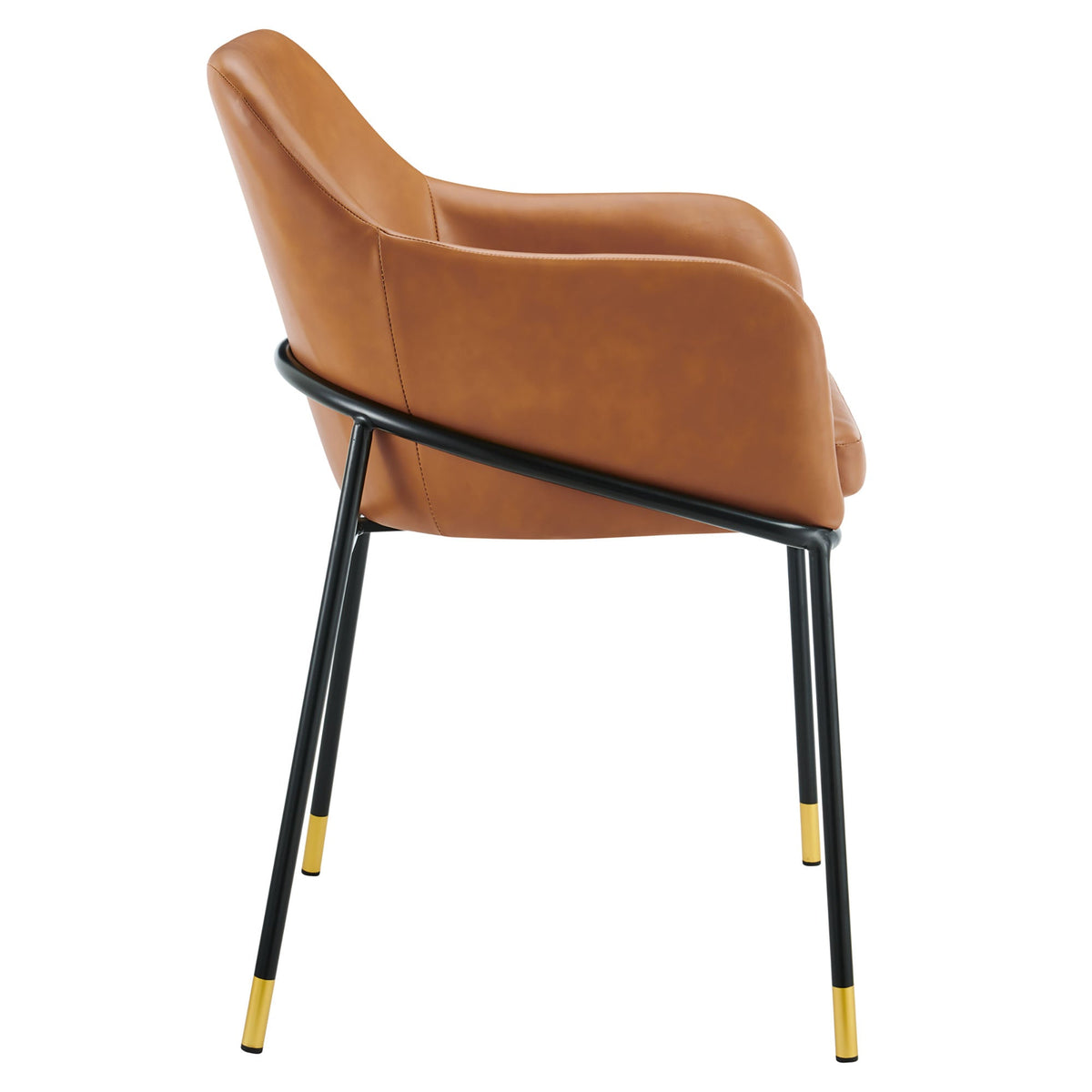 Jovi Black/Tan Vegan Leather Dining Chair - Ornate Home