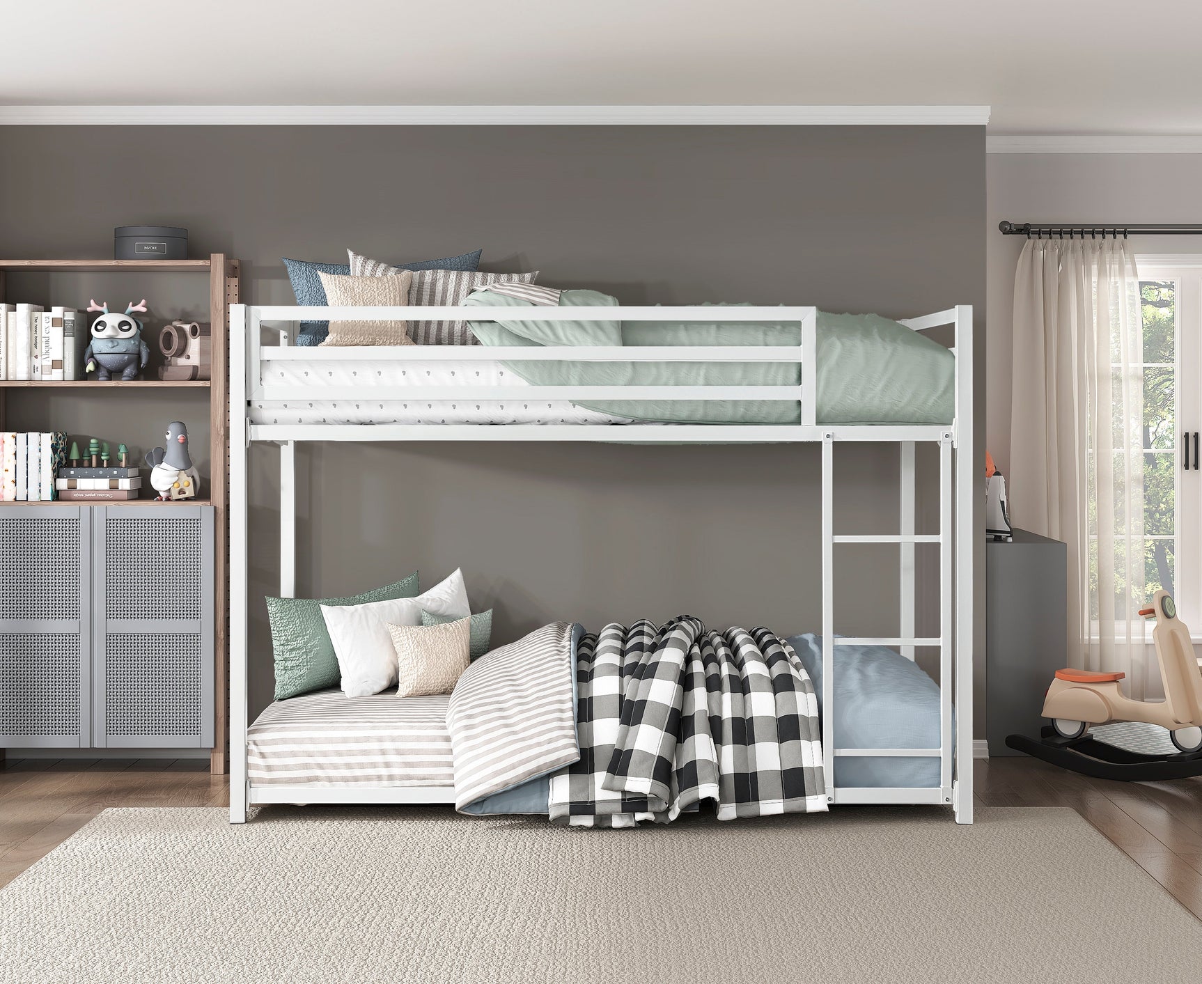 Jovie White Metal Twin/Twin Bunk Bed - Ornate Home