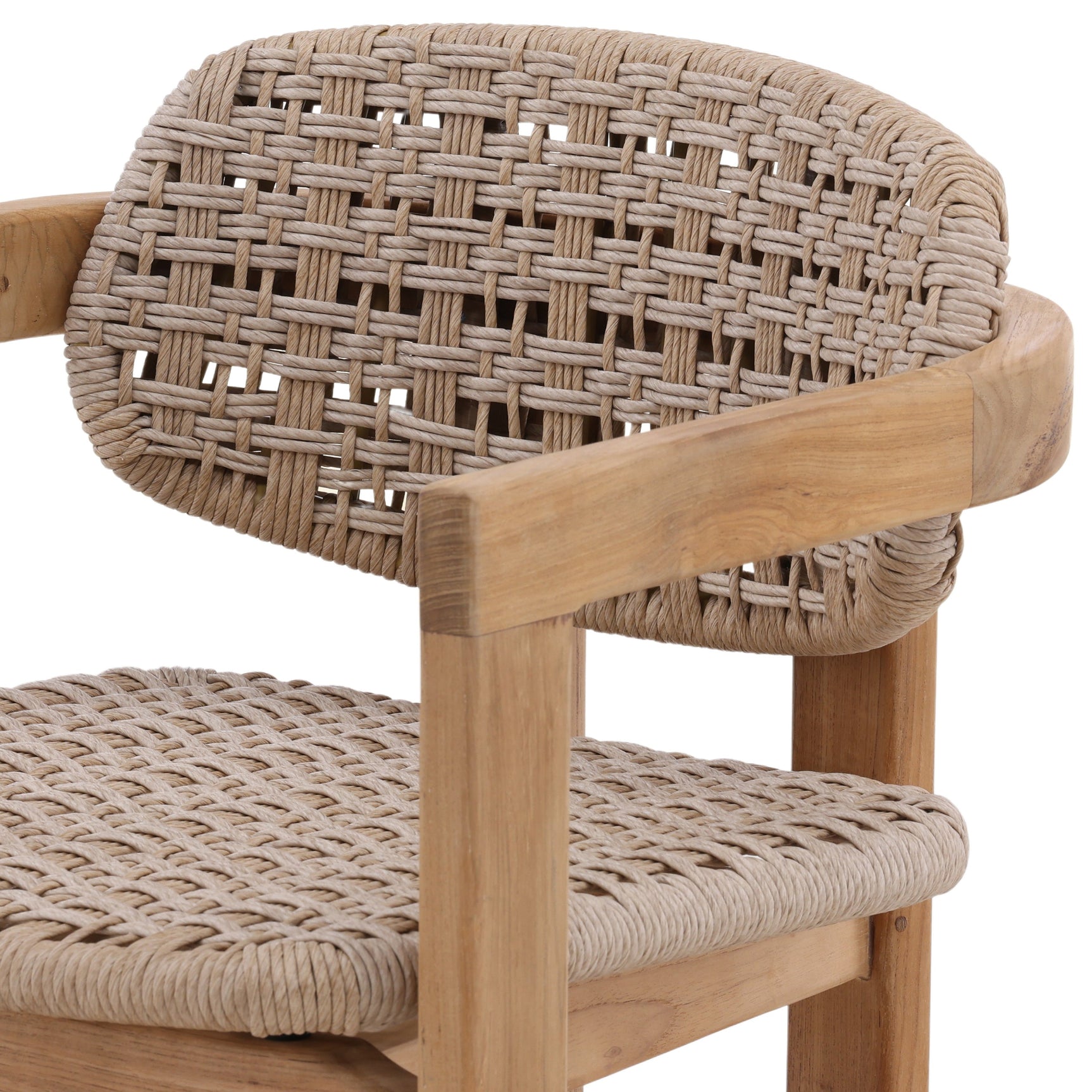 Jovita Beige/Natural Outdoor Dining Chair - Ornate Home