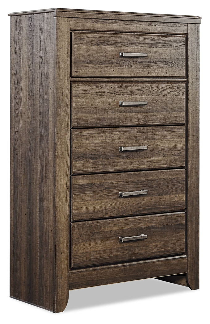 Juararo Brown King Poster Bedroom Set with Dresser, Mirror, Chest and 2 Nightstands (Online Special Price) - Ornate Home
