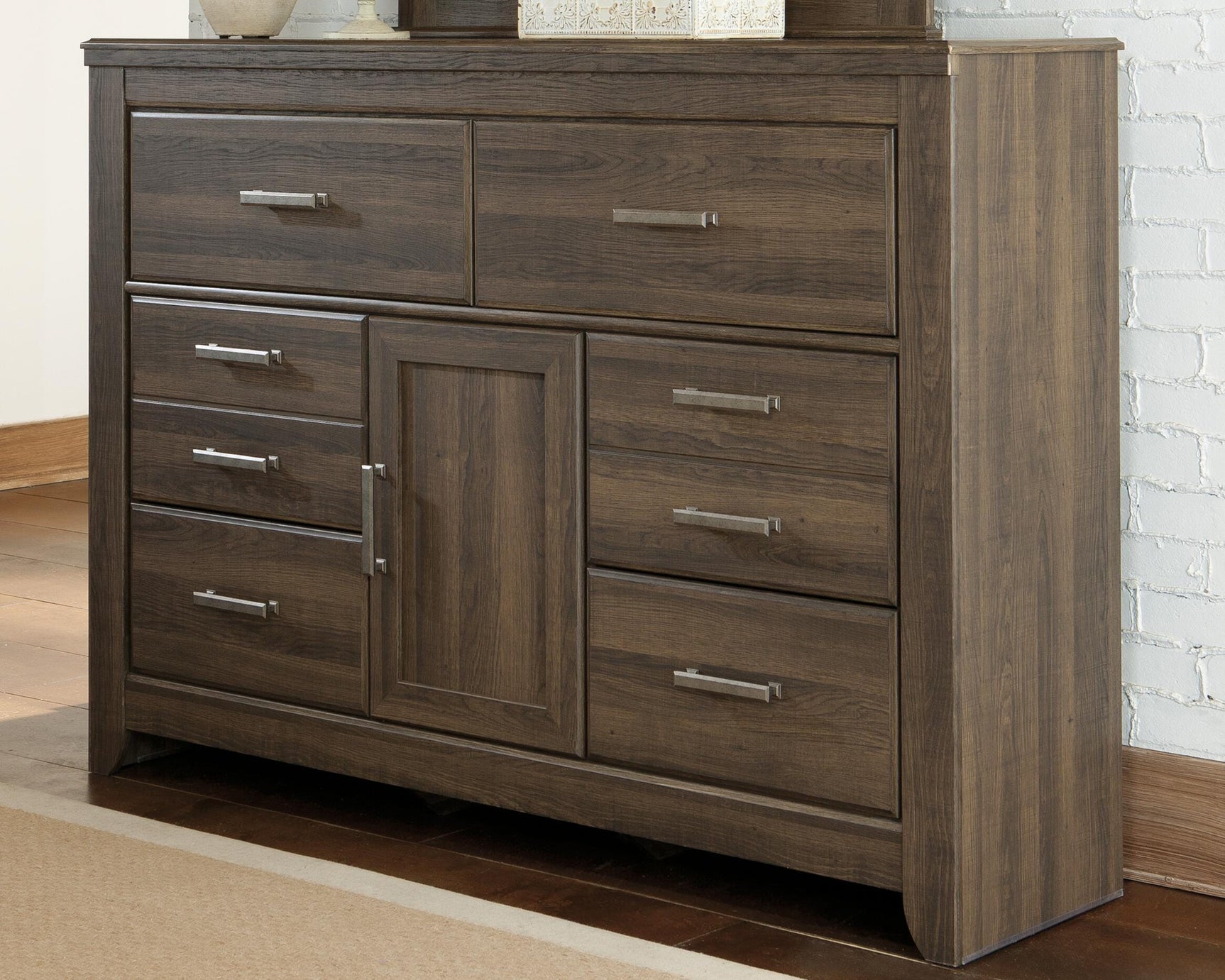 Juararo Dark Brown Dresser, Chest and Nightstand - Ornate Home