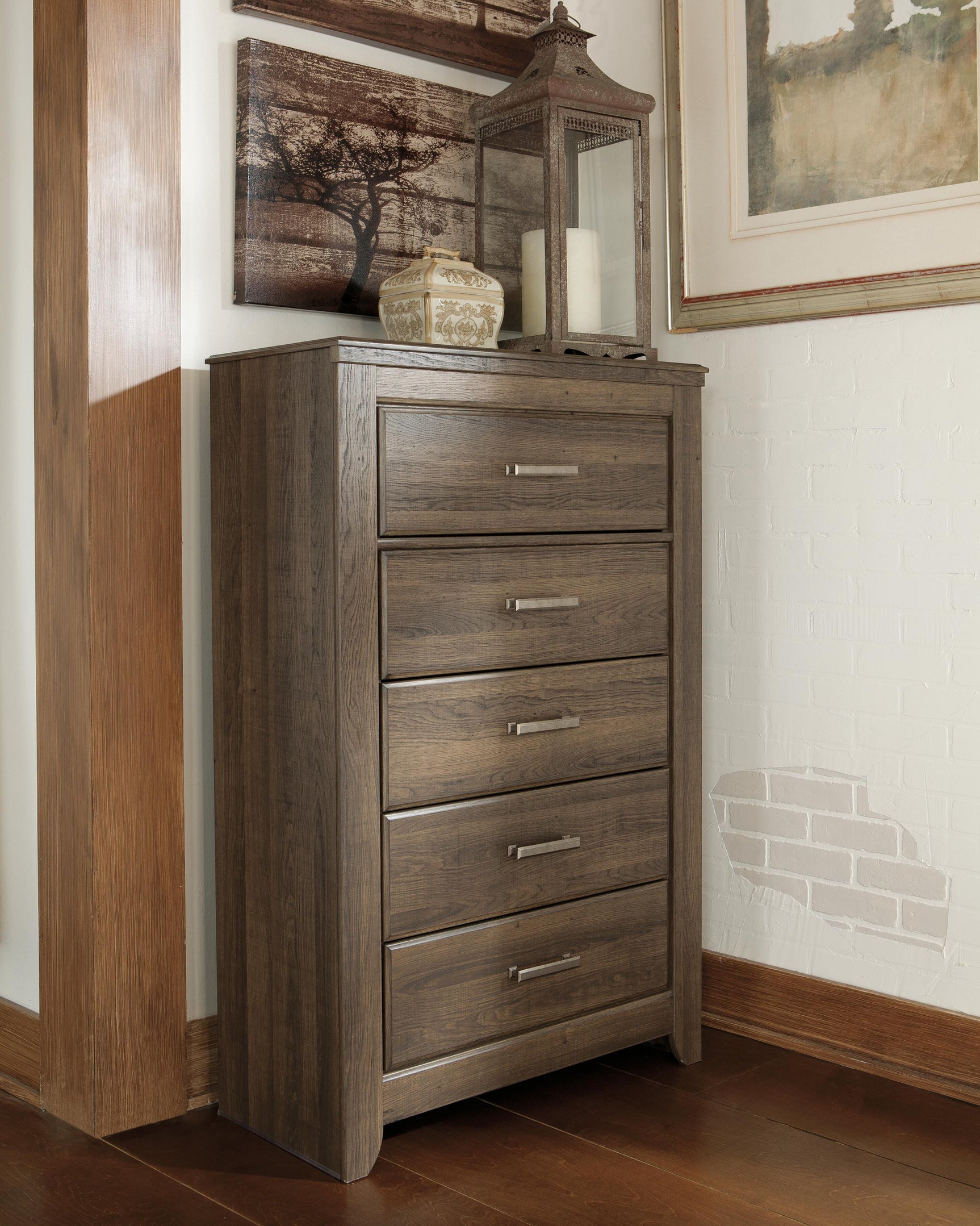 Juararo Dark Brown Dresser, Chest and Nightstand - Ornate Home