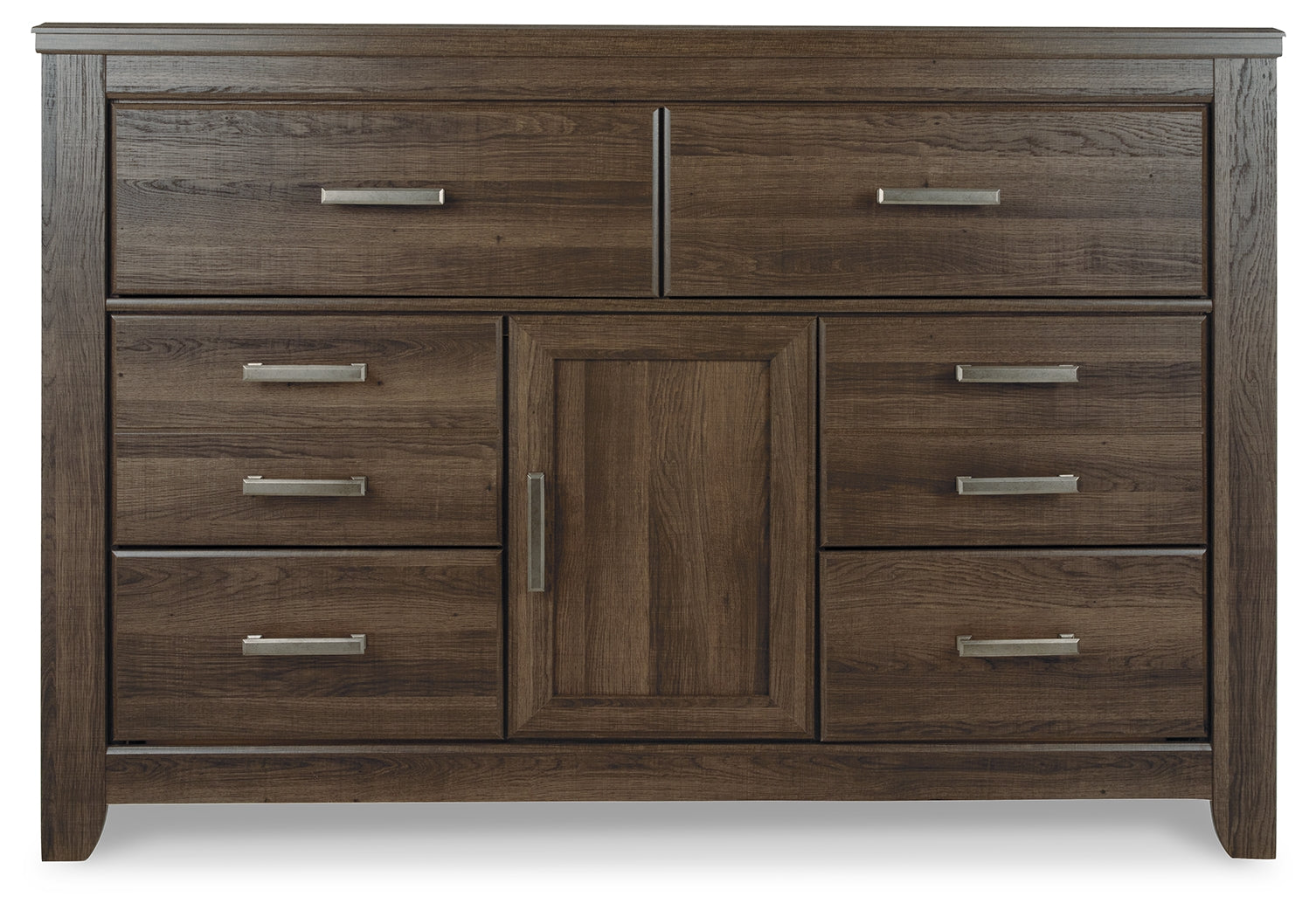 Juararo Dark Brown King Panel Bed, Dresser, Chest and 2 Nightstands - Ornate Home