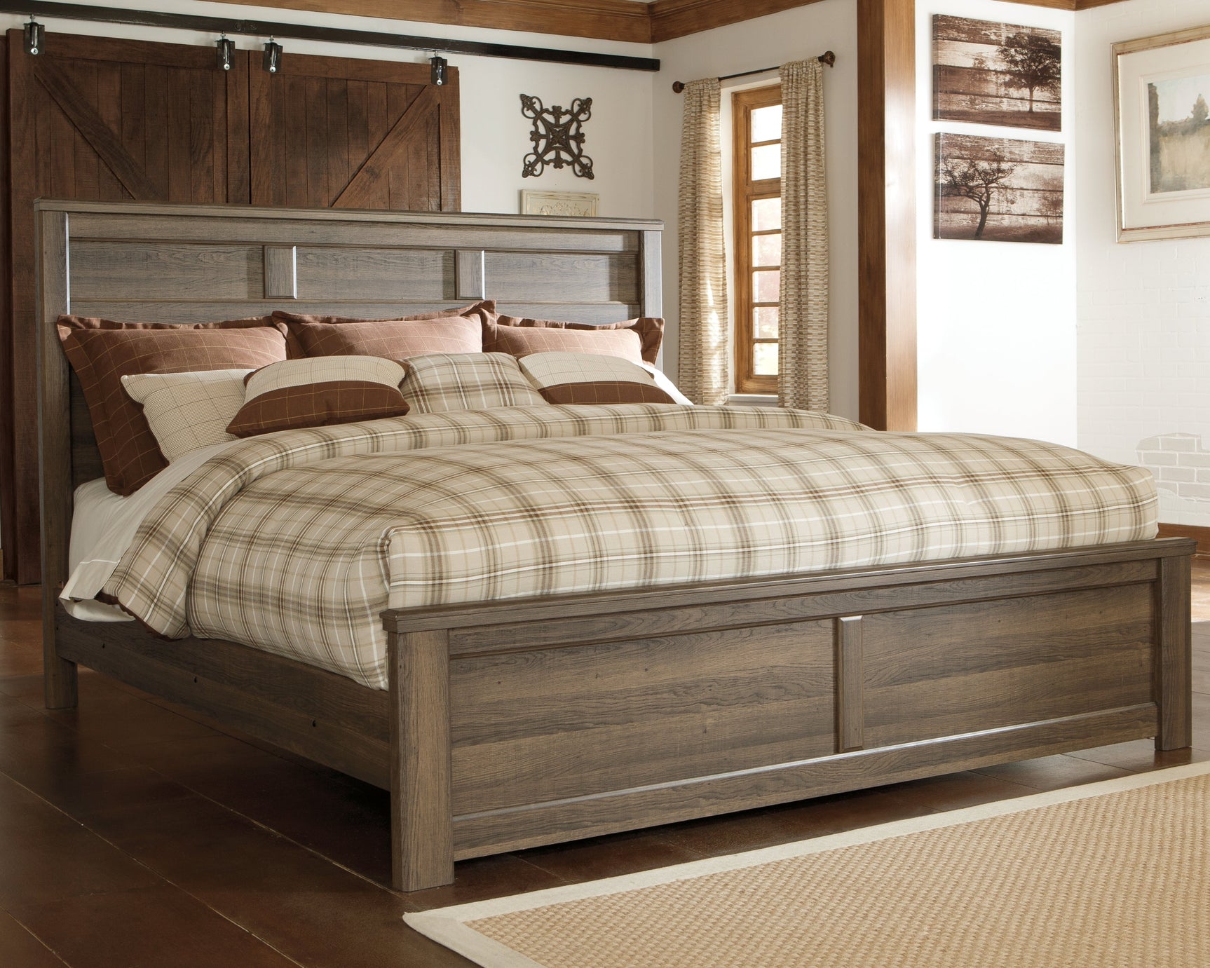 Juararo Dark Brown King Panel Bedroom Set with 2 Nightstands (Online Special Price) - Ornate Home