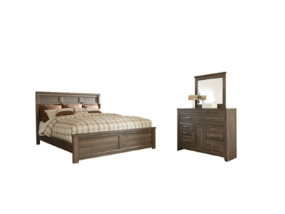 Juararo Queen Panel Bedroom Set with Dresser and Mirror - Ornate Home