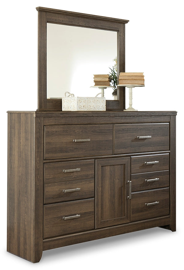Juararo Queen Poster Bed, Dresser, Mirror, Chest and Nightstand - Ornate Home