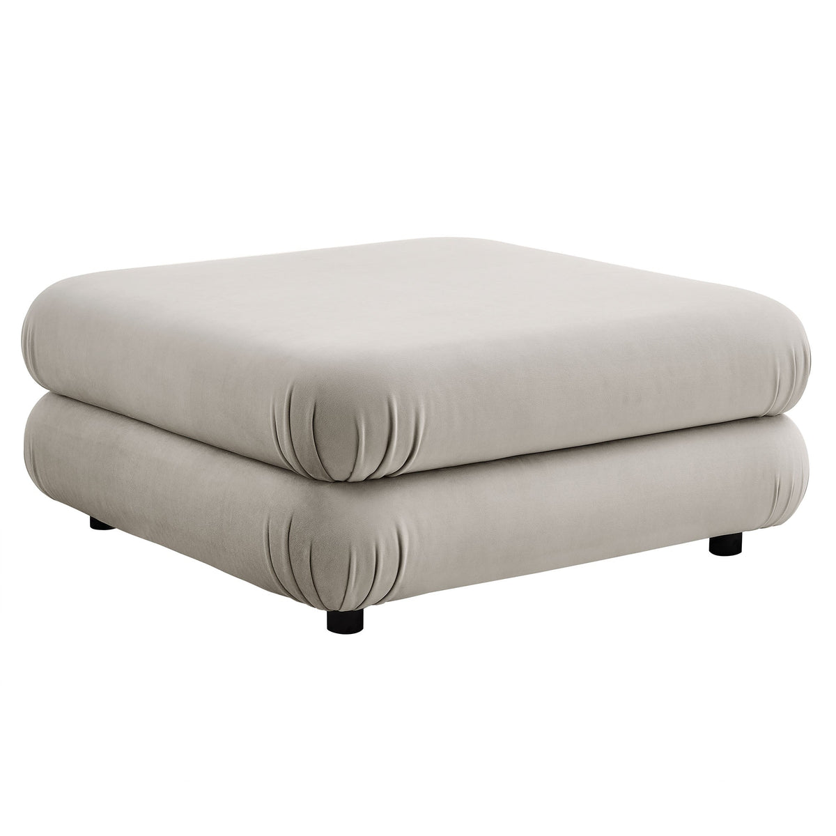 Jubilee Almond Modular Performance Velvet Ottoman - Ornate Home