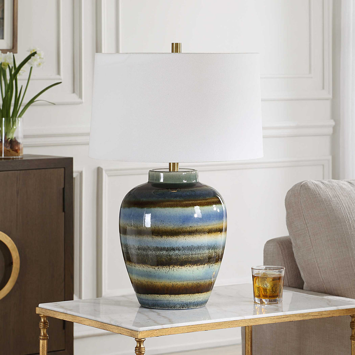 Judarn Blue/Brown Table Lamp - Ornate Home