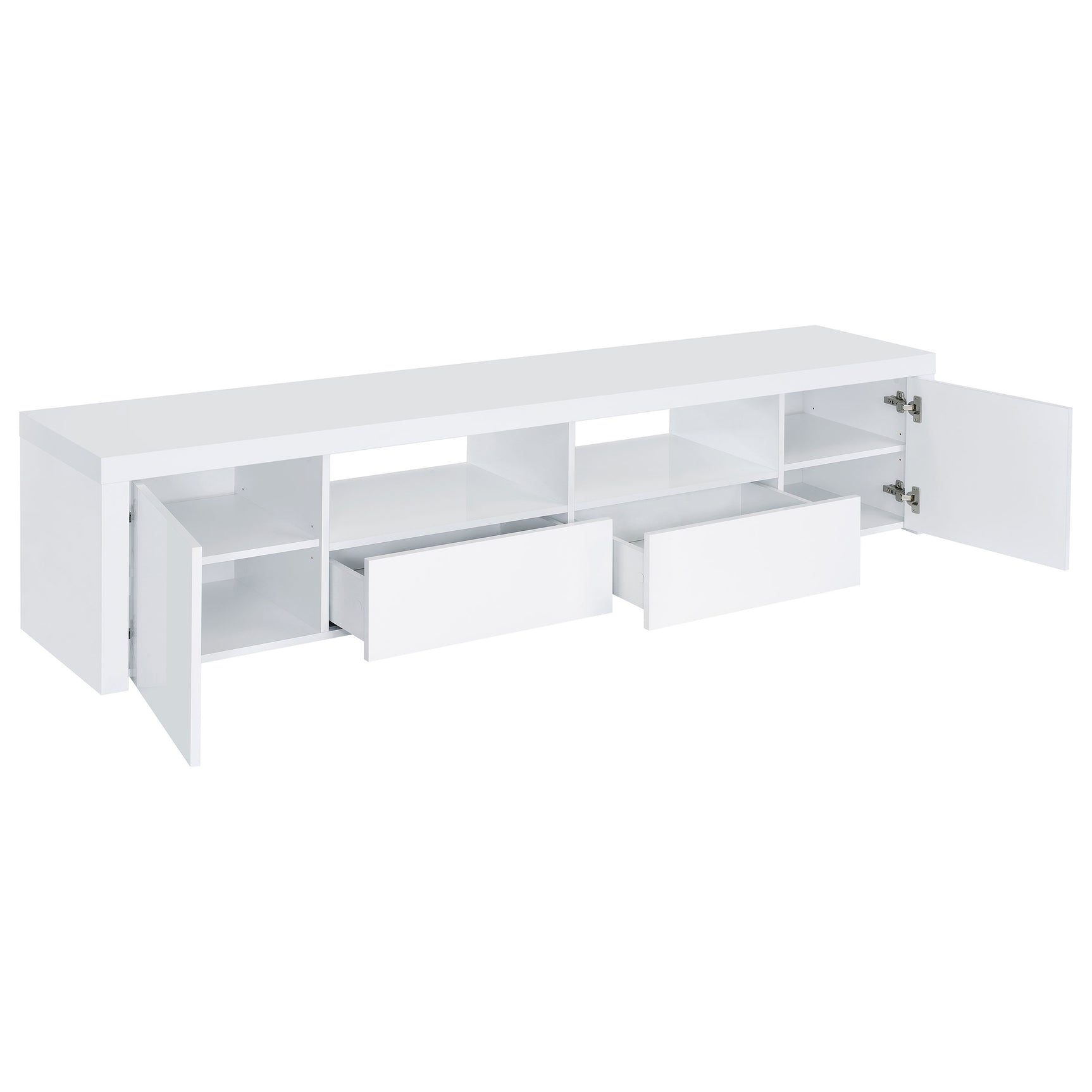 Jude High Gloss White 79" TV Stand - Ornate Home