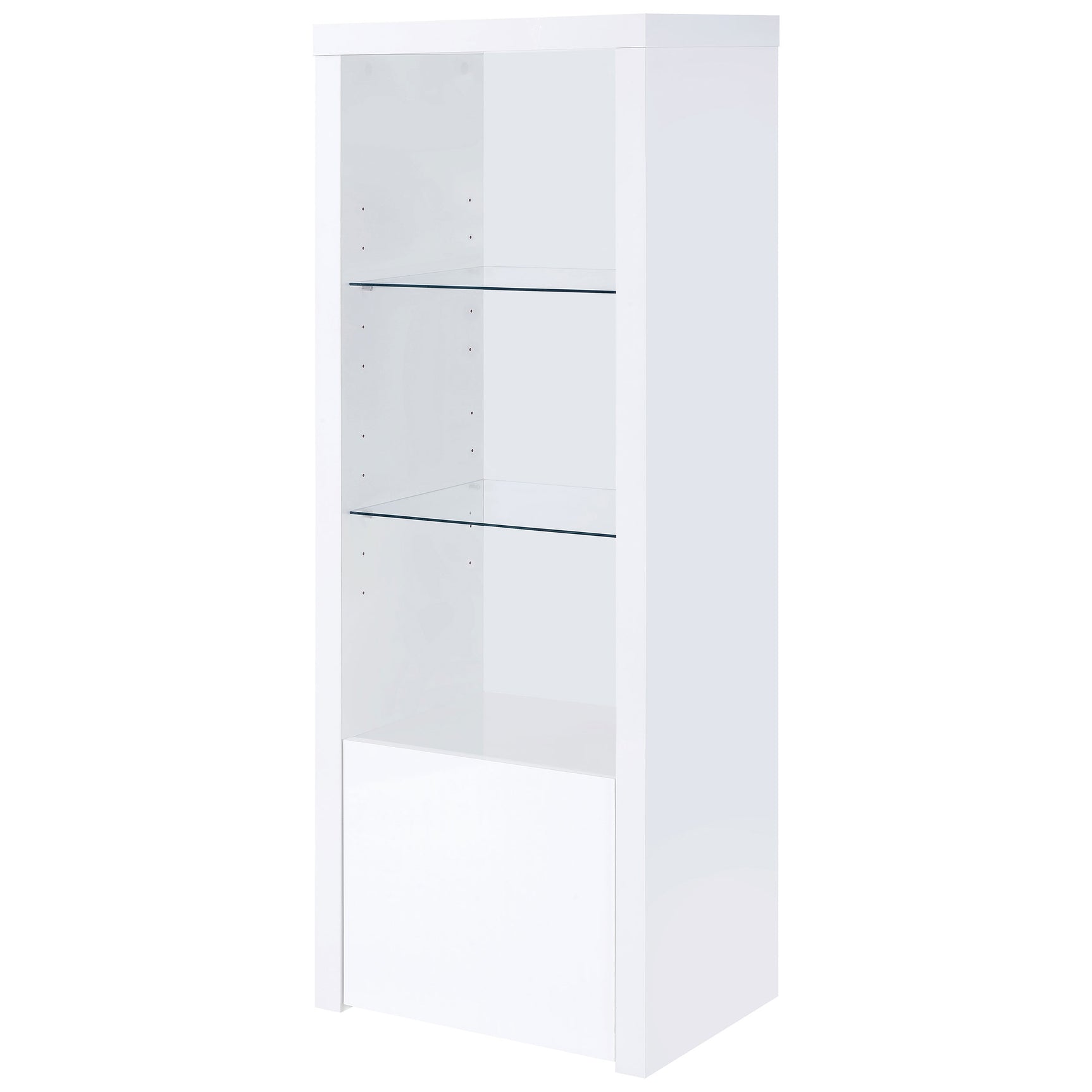 Jude White High Gloss Media Tower - Ornate Home