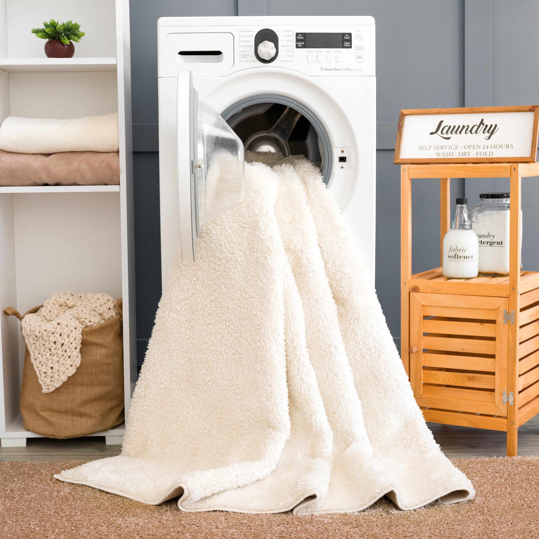 Judy White Washable Area Rug - Clearance - Ornate Home