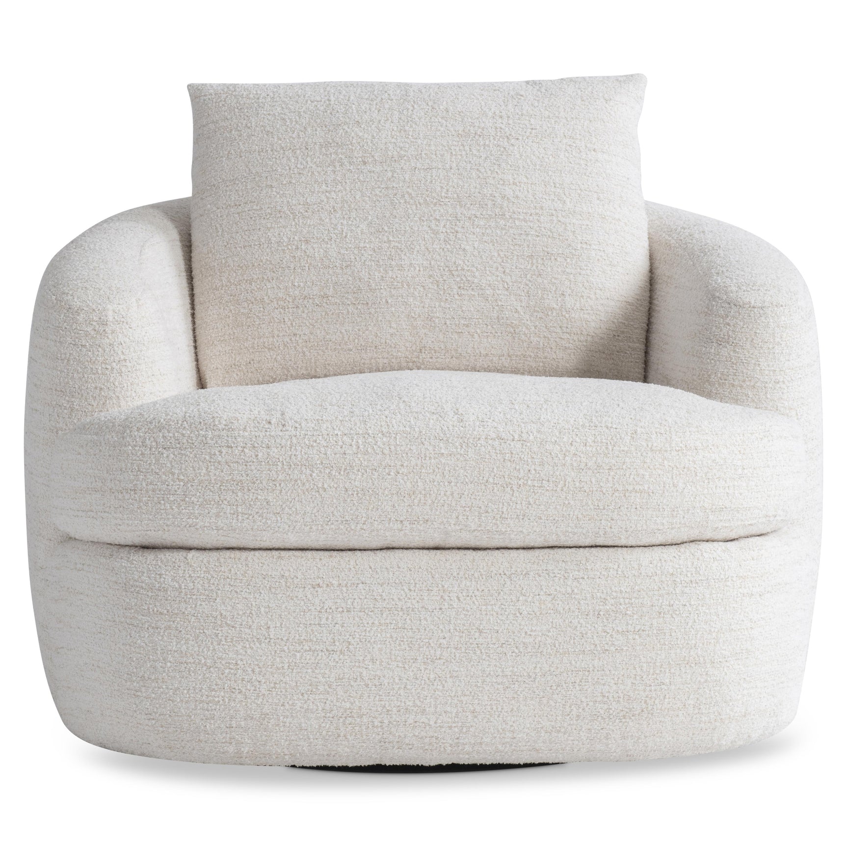 Jules White/Cream Fabric Swivel Chair - Ornate Home