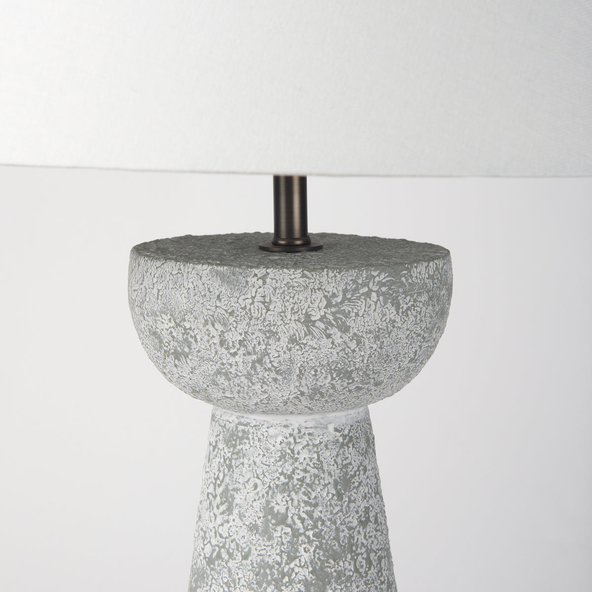 Julia Gray Antique Painted Cement Table Lamp - Ornate Home